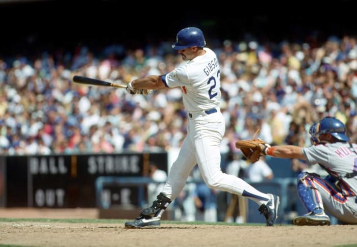 Detroit Tigers Kirk Gibson (23) during a game from his career with the  Detroit Tigers. Kirk Gibson played for 17 years with 4 different teams, was  a 4-time All-Star and the 1988