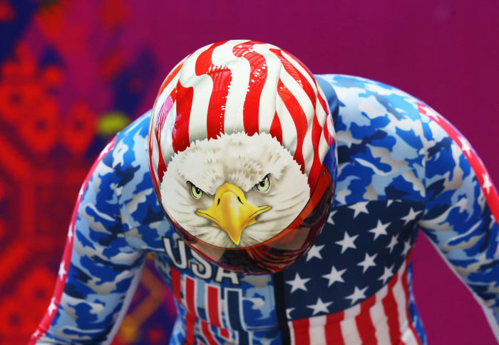 USA skeleton 2014 helmets: Katie Uhlaender
