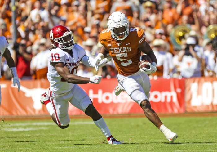 Texas (3-2, 1-1 in Big 12) at Oklahoma (3-2, 0-2 in Big 12), at Dallas, Noon. Saturday, ABC