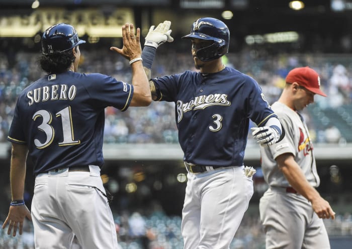 The Brewers endure a rain delay — at home