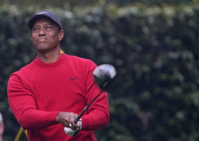 December: Charlie Woods shows the apple didn't fall far from the tree