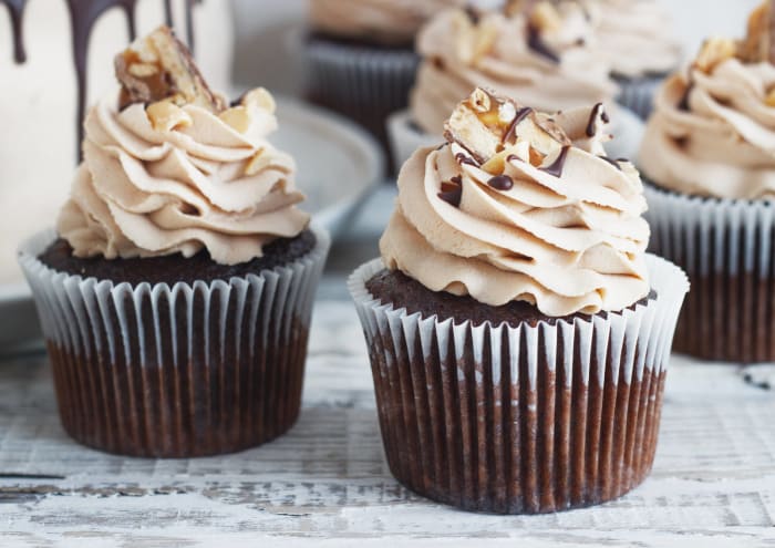 Cupcakes au chocolat et au beurre de cacahuète