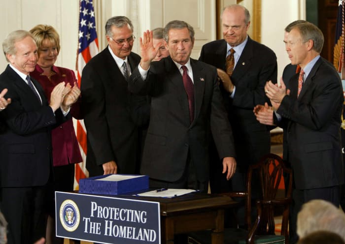 The Department of Homeland Security is signed into existence