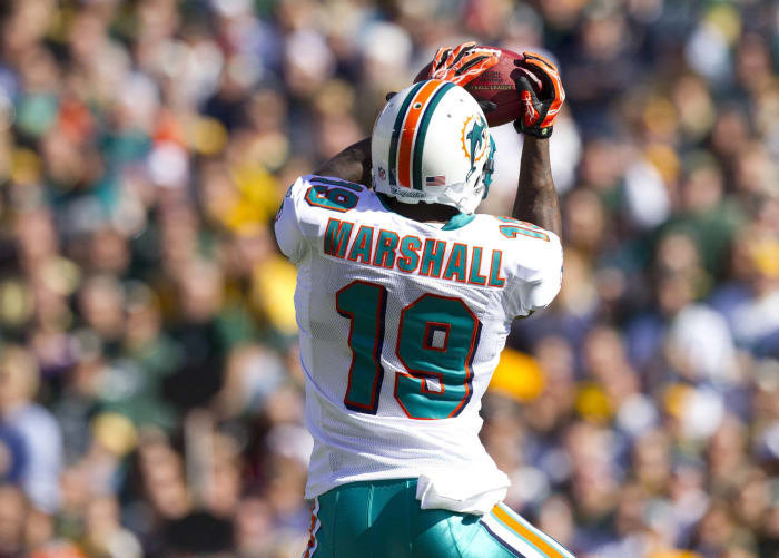 19 BRANDON MARSHALL Miami Dolphins NFL WR White Throwback Jersey