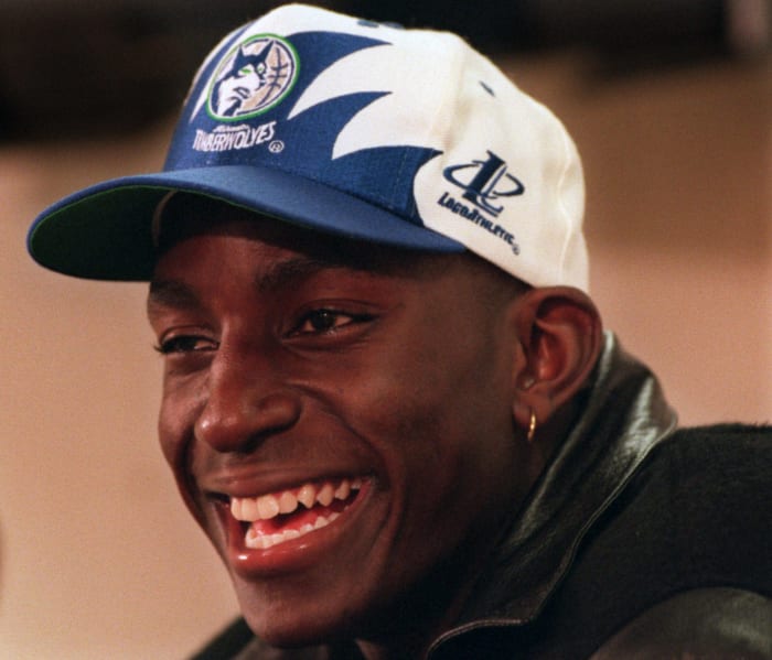 Kevin Garnett is drafted out of high school