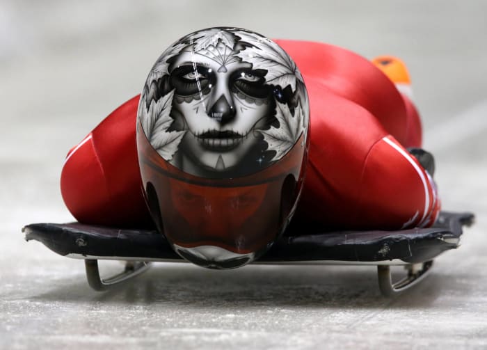Canada skeleton 2014 helmets: Sarah Reid
