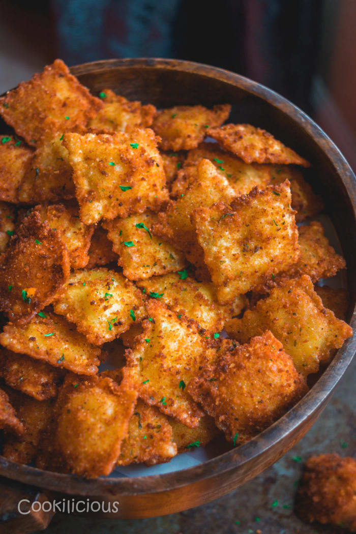 Fried vegan ravioli