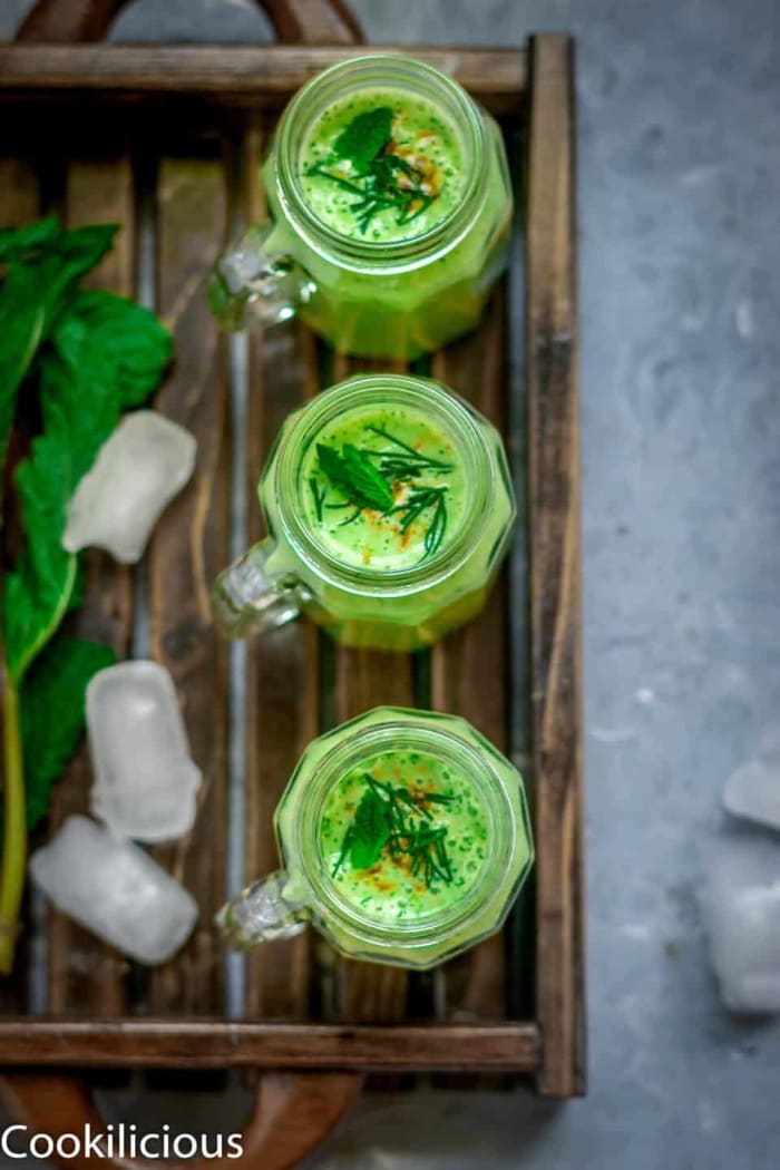 Cold cucumber soup shots