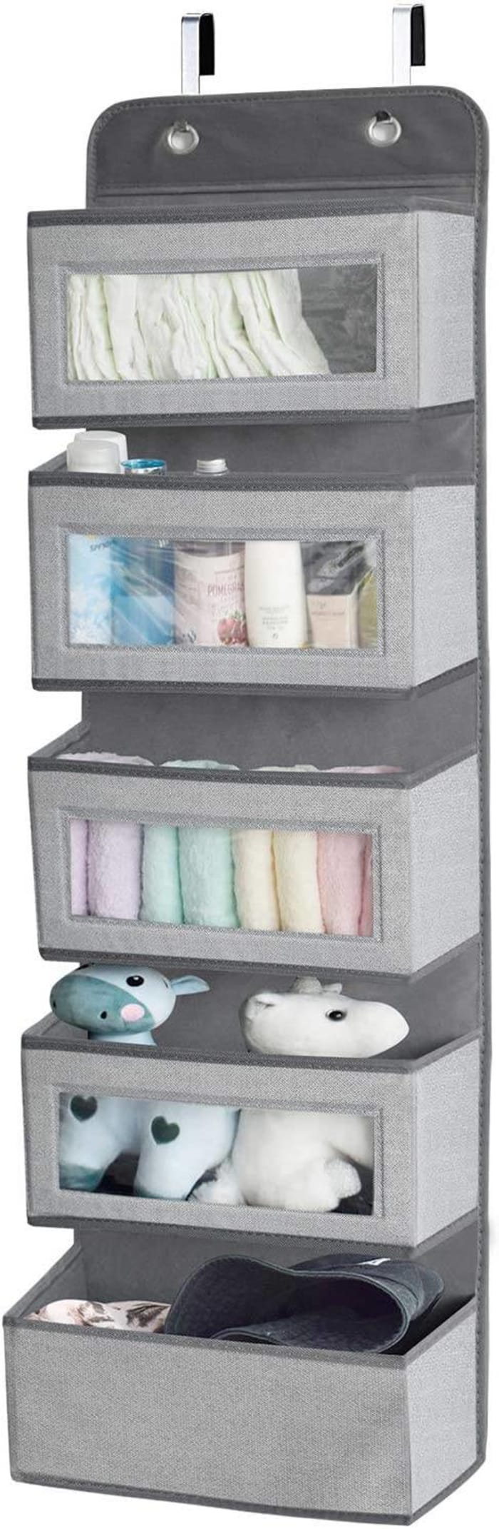 Take advantage of the back of your closet door with a hanging organizer