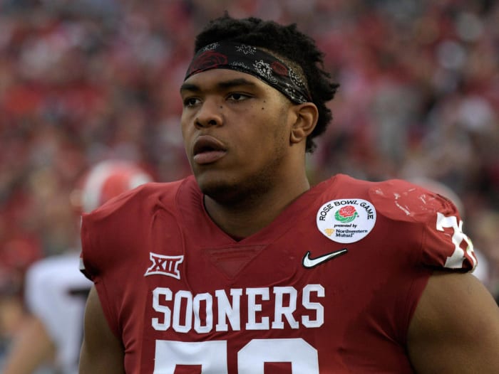 New England Patriots (via 49ers): Orlando Brown, OT, Oklahoma