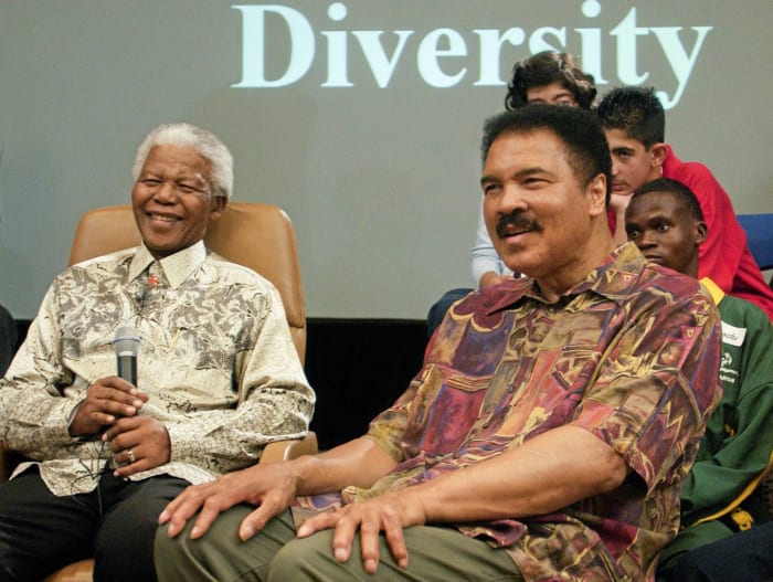 2013: Muhammad Ali after death of Nelson Mandela