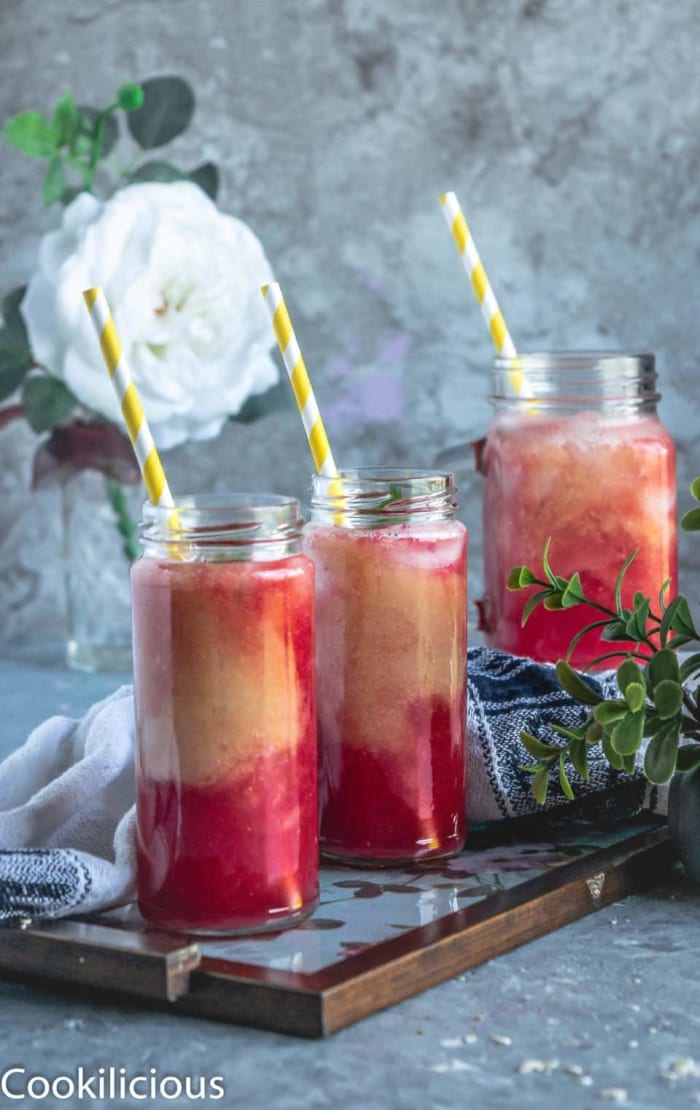 Fresh guava and watermelon mocktail