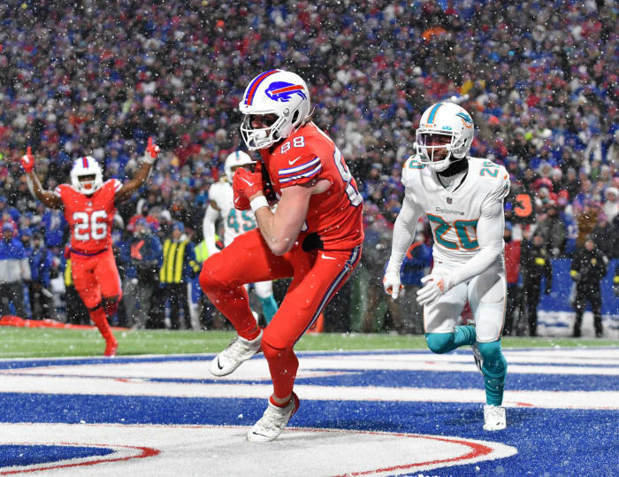 Dawson Knox breaks loose, enables snow-angel party