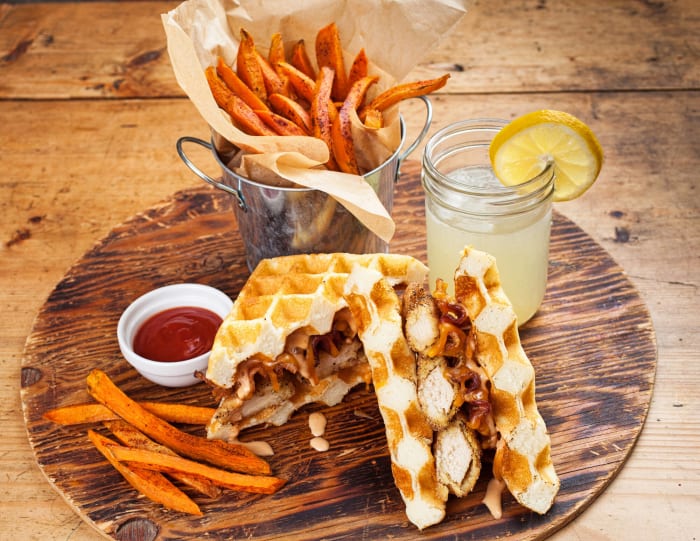 Chicken & waffle sandwich