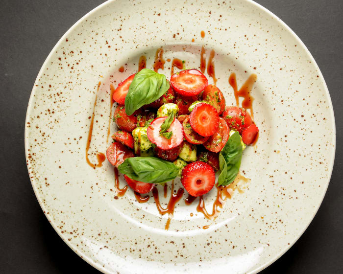 Strawberry caprese salad