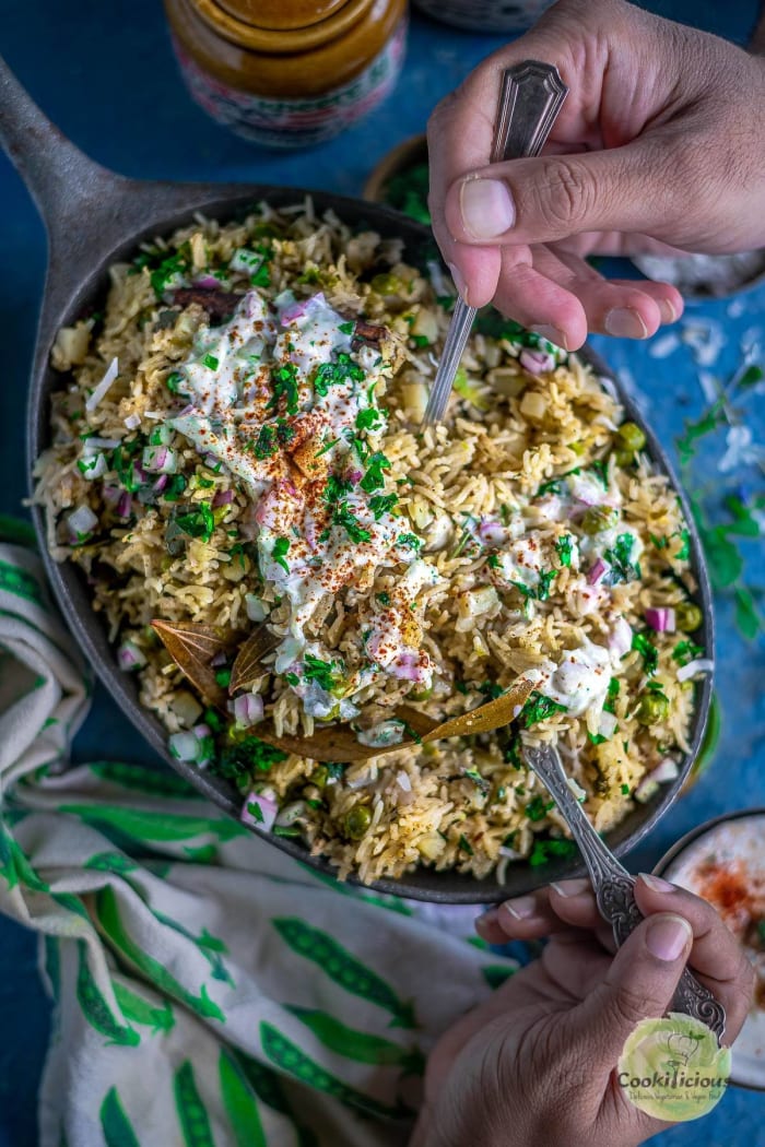 Vegan mint potato rice