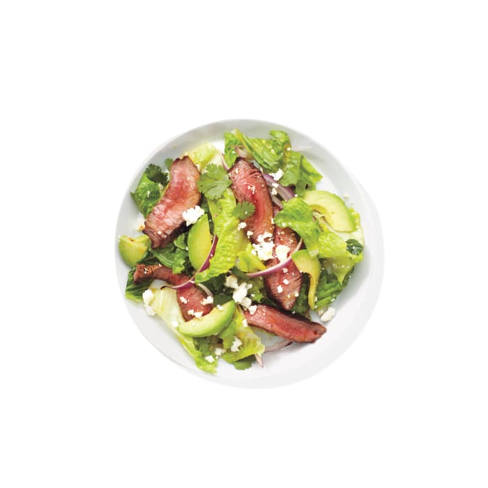 Sirloin steak salad with avocado