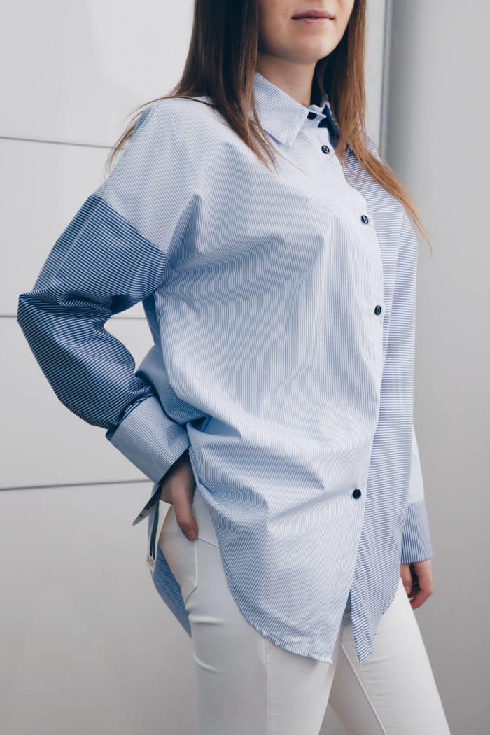 A button-down blouse