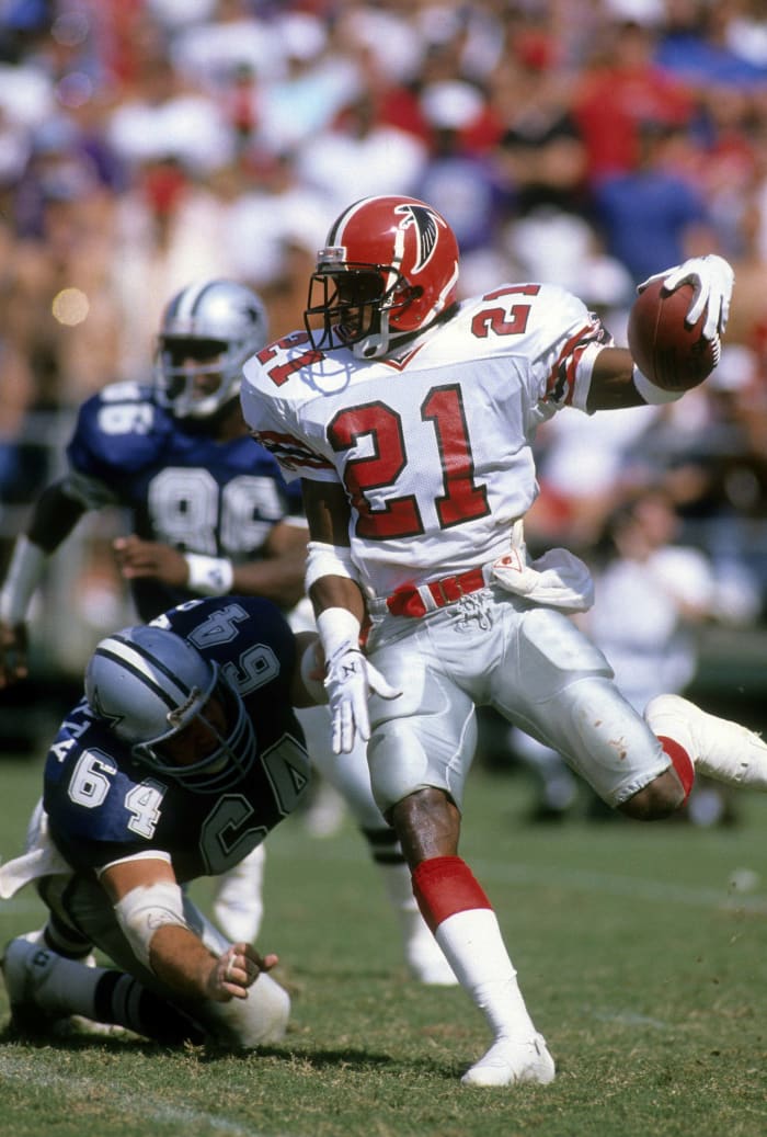 Deion Sanders competing for the San Francisco 49ers in1994 Stock