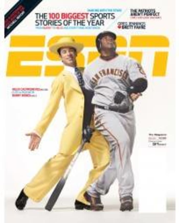 Barry Bonds and...Helio Castroneves in a weird suit?