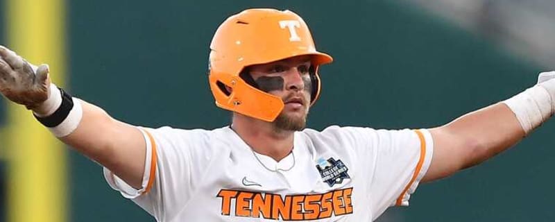 Tennessee first baseman Blake Burke does his best Stone Cold Steve Austin impression at the Vols&#39; championship parade