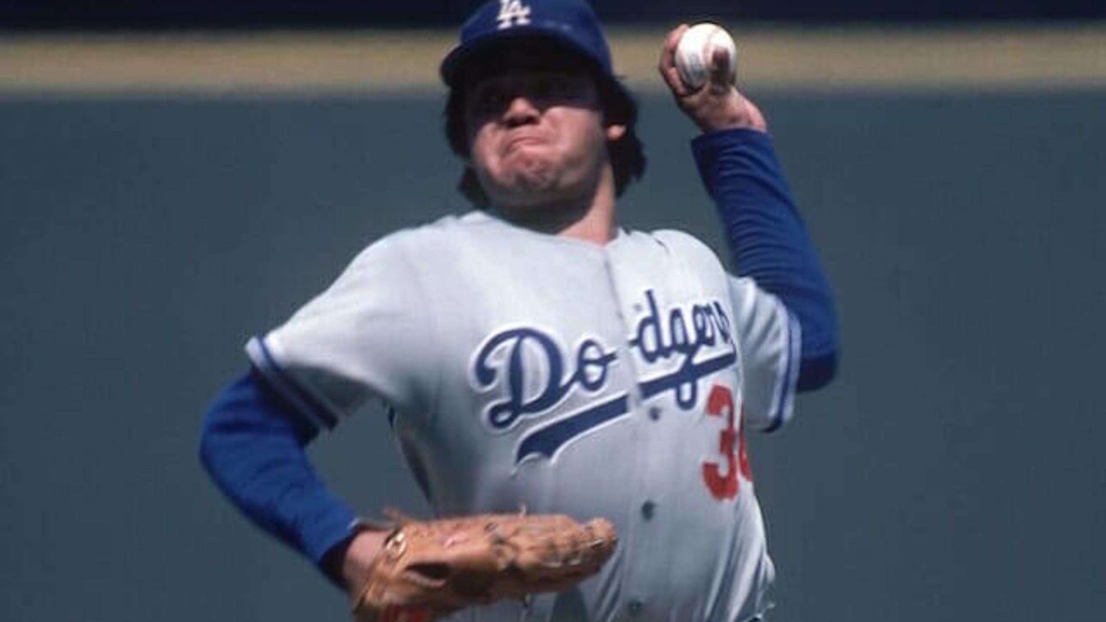 Fernando Valenzuela of the San Diego Padres pitches against the St