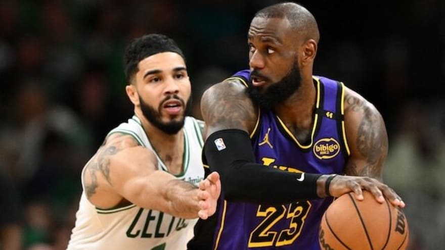  LeBron James Welcomes Back Celtics Star Jayson Tatum