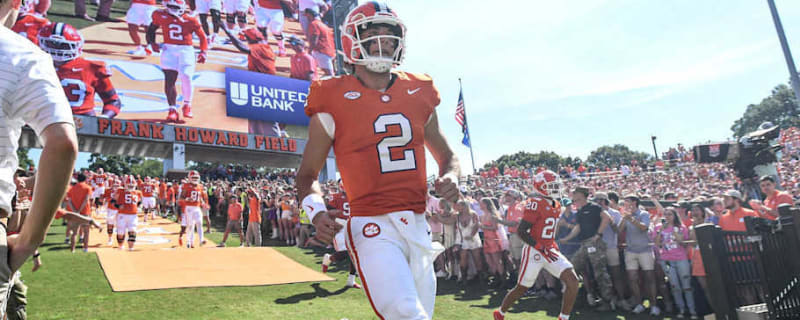 Watch: Clemson Tigers Quarterback Rocked On Second Touchdown Pass of Game