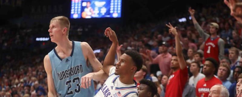 Watch: Kansas' Rylan Griffen Elevates for Huge Block Against North Carolina