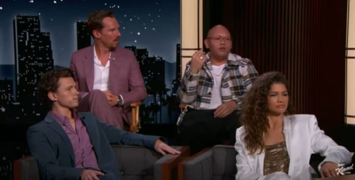 Kimmel welcomes "No Way Home" cast