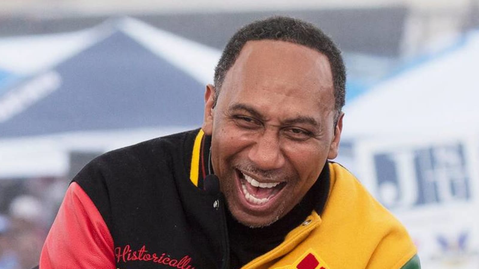 Stephen A. Smith was caught running to the set of 'First Take'