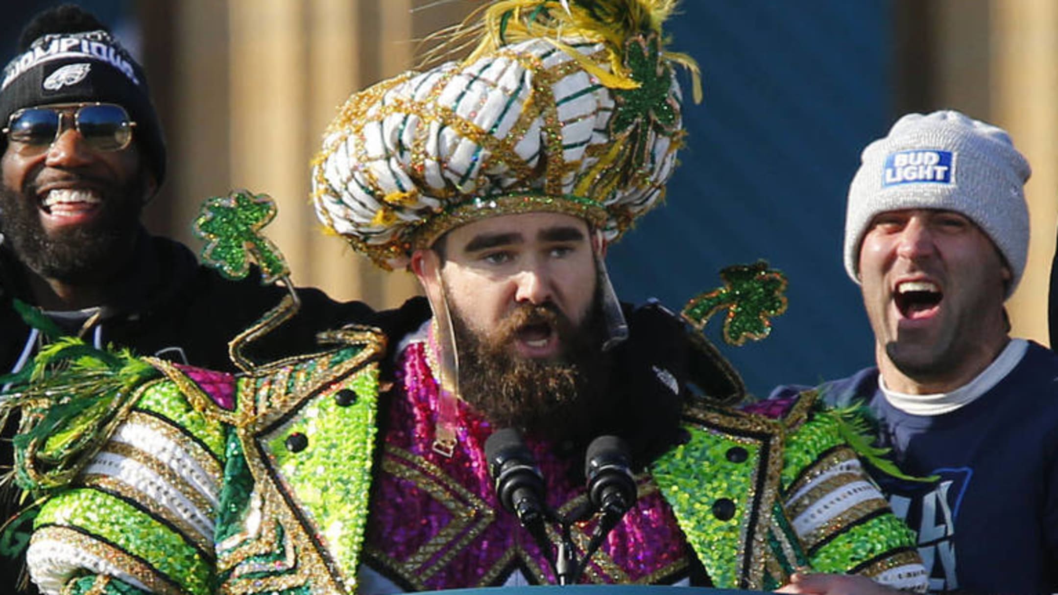 Eagles Center Jason Kelce Went Bonkers at the Super Bowl Parade