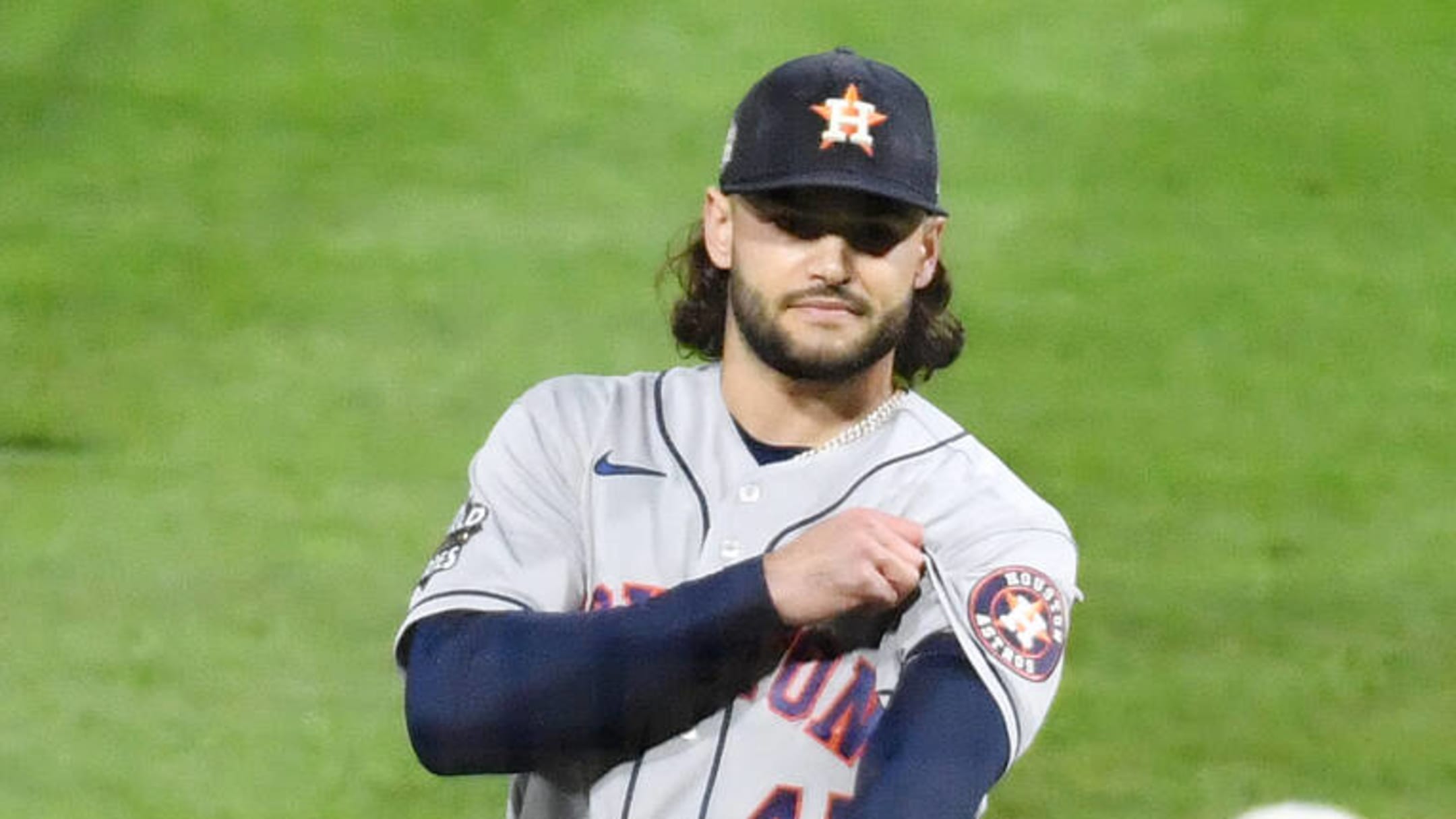 Houston Astros Starting pitcher Lance McCullers Jr. sits in the