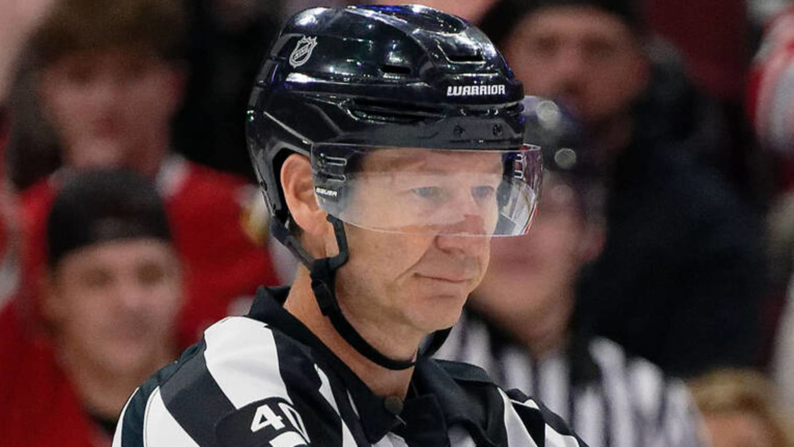 NHL ref stretchered off ice after scary collision with player