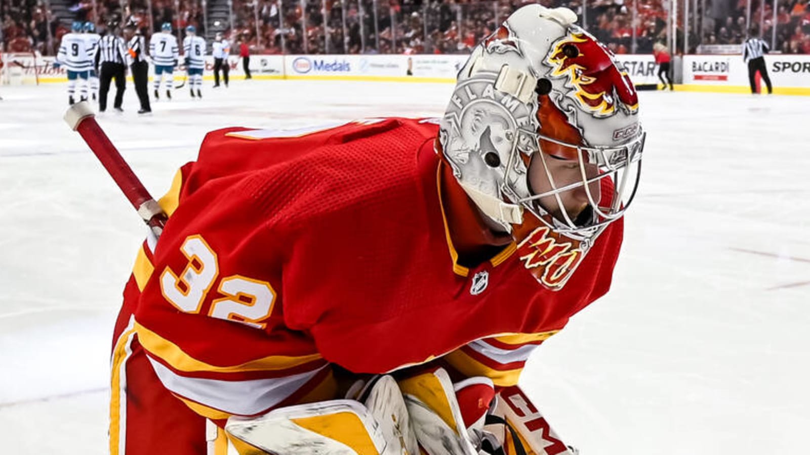 Flames recall top goaltender prospect with starter injured