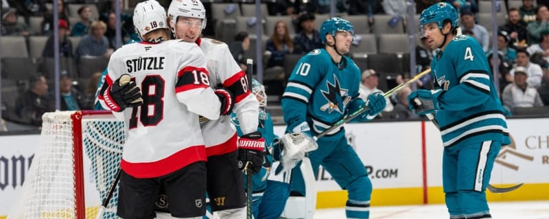 Adam Gaudette scores 2 goals, helps Senators edge Sharks