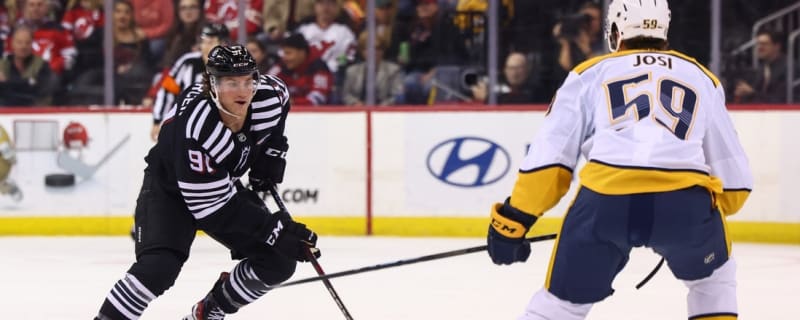 Devils ride Nico Hischier&#39;s hat trick to win over Predators