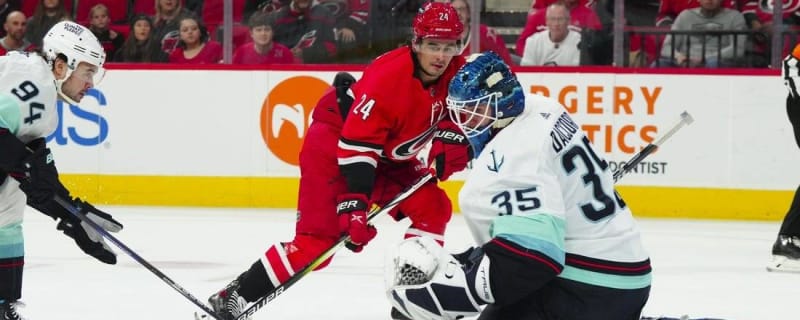 Martin Necas leads Hurricanes past Sharks 5-4 in overtime
