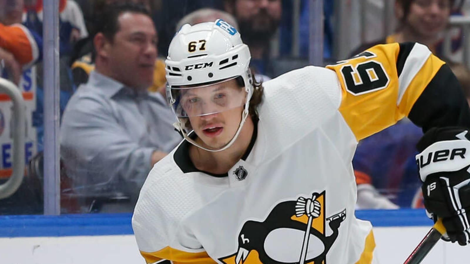 Penguins' Rakell leaves game after hit from Rangers' Lindgren