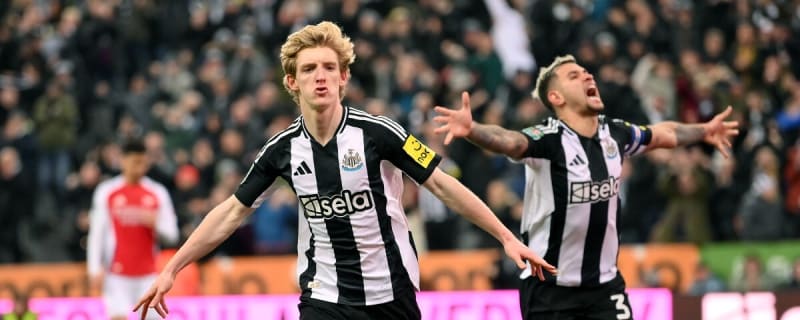 Watch: Anthony Gordon appears to deliberately troll Arsenal with post-match interview comment