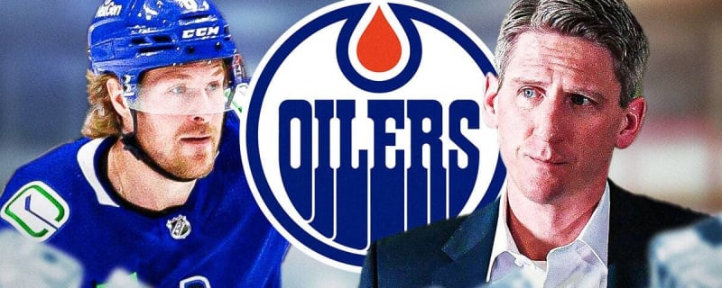 Oilers coach Kris Knoblauch reacts to Brock Boeser missing Game 7