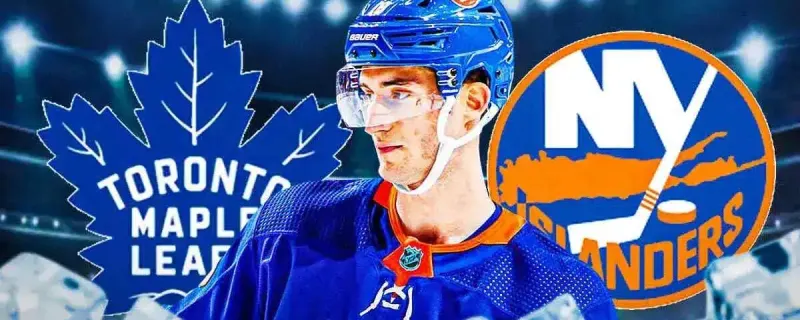 Islanders’ Pierre Engvall reacts to scoring late game-winning goal in return to Toronto