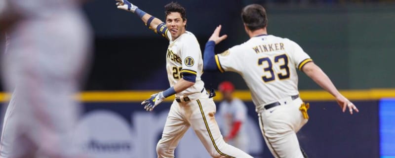 haircut?  Christian yelich, Hot baseball guys, Men in uniform