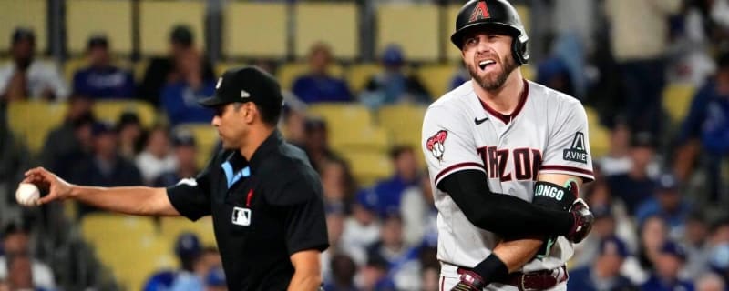 MIAMI, FL - APRIL 14: Arizona Diamondbacks third baseman Evan Longoria (3)  bats for Arizona during the game between the Arizona Diamondbacks and the  Miami Marlins on Friday, April 14, 2023 at