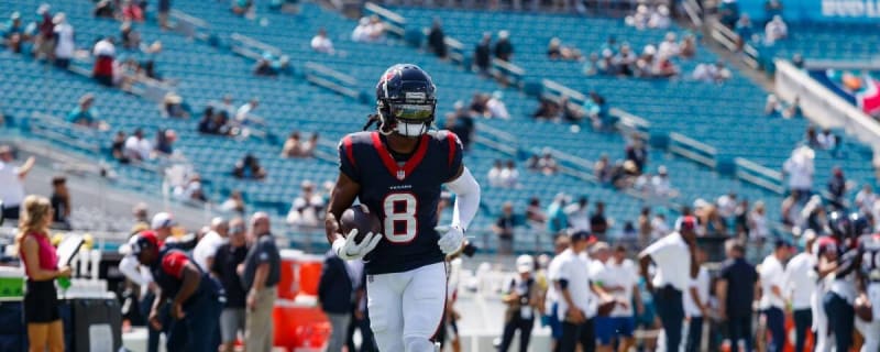Houston Texans WR John Metchie III seen at OTAs making a defender fall while running a vicious route