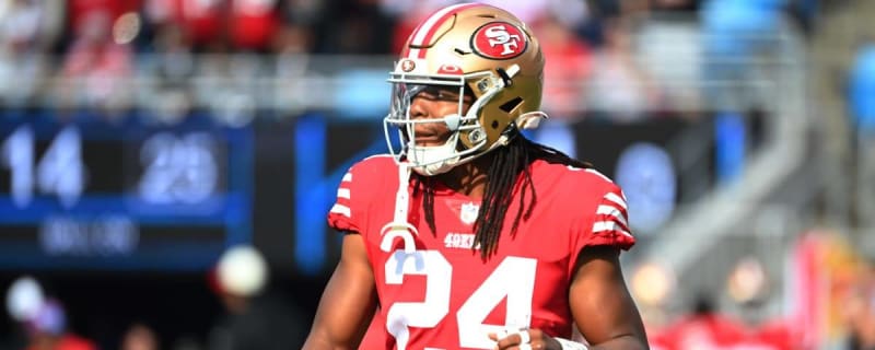 San Francisco 49ers' Jordan Mason takes part in an NFL football