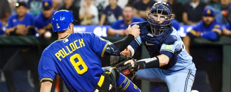 A.J. Pollock in left field for Mariners on Tuesday afternoon