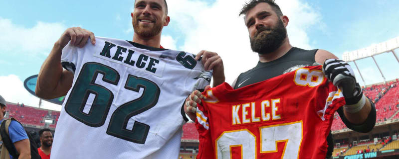 Look: Jason Kelce Chugs at Tailgate Ahead of Chiefs Matchup With Bills in NFL Playoffs