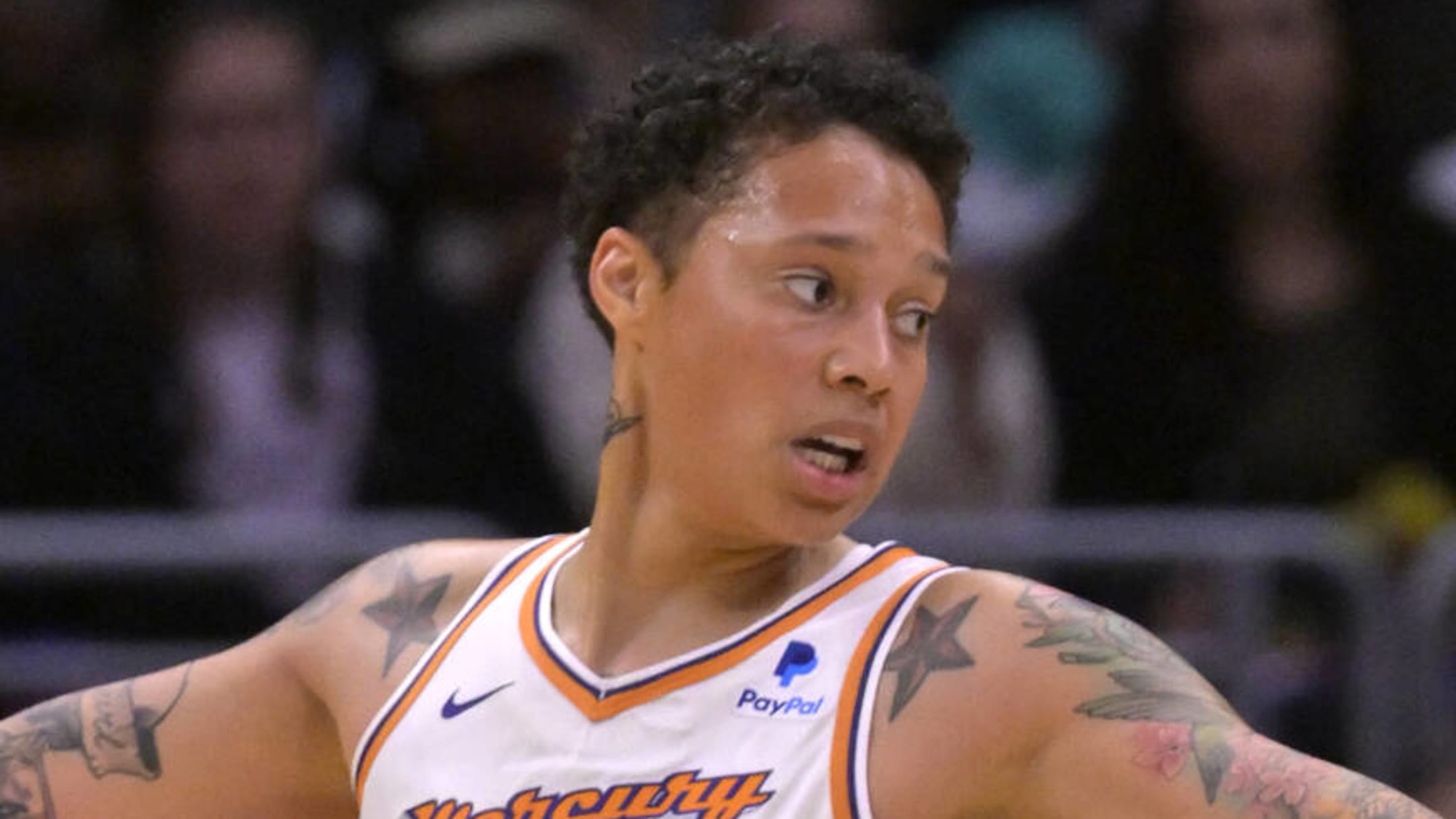 Los Angeles Sparks leave the court before national anthem