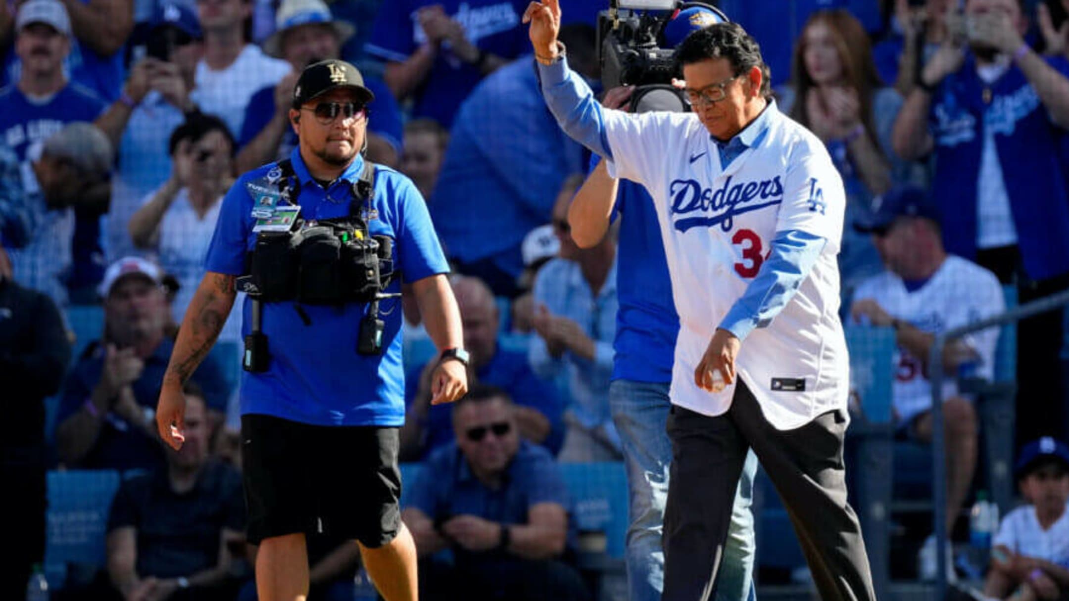 Los Angeles Dodgers Fernando Valenzuela 34 2021 MLB Blue Jersey